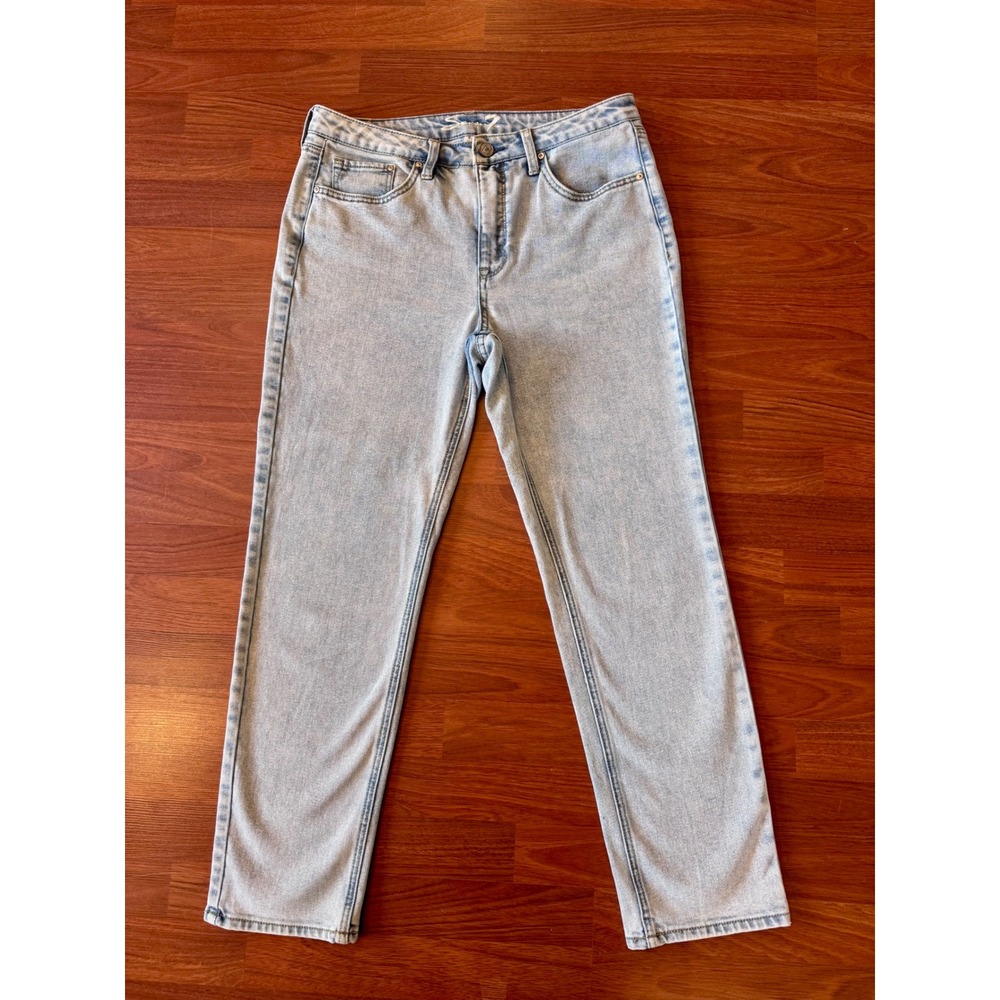 Seven7 Slim Straight Leg Jeans Womens 8 Light Wash Denim Stretch
